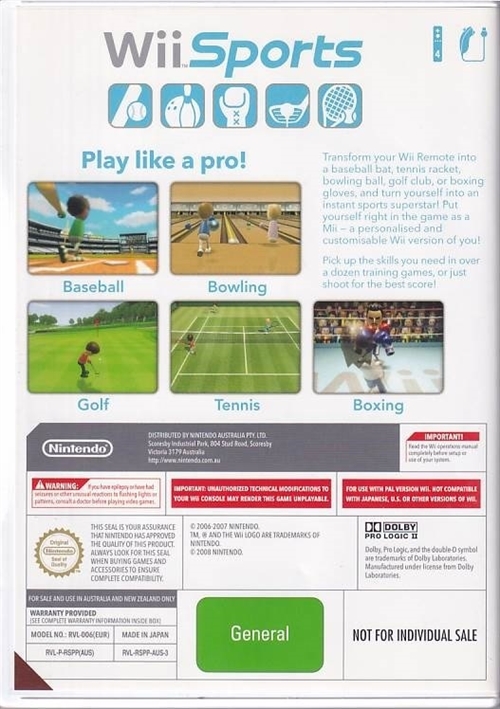 Wii Sports - Nintendo Wii (B Grade) (Genbrug)